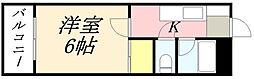 プレアール塔原東 1Kの間取図画像
