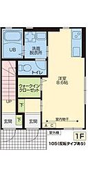 オスト 1Kの間取図画像