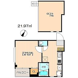 サンセリテ博多駅南 1Kの間取図画像