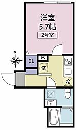 大和市柳橋3丁目アパート 1Kの間取図画像
