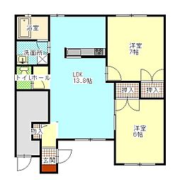 モンパルクA 2LDKの間取図画像