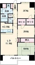グレイスガーデン高崎 3LDKの間取図画像