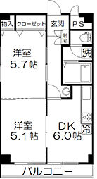 グラース・ビ高島平 2DKの間取図画像