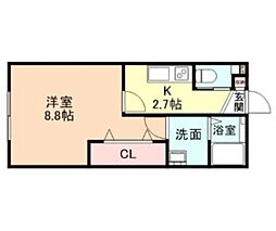 コモド太閤山II 1LDKの間取図画像
