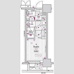 グランド・ガーラ立川 1Kの間取図画像