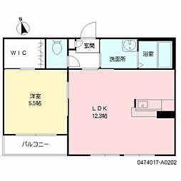 モンポエーム1 1LDKの間取図画像