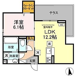 GRAND D-ROOM大手 1LDKの間取図画像