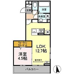 GRAND D-ROOM大手 1LDKの間取図画像