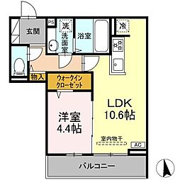 GRAND D-ROOM大手 1LDKの間取図画像