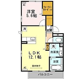 ベルヴィルカメリア6 1LDKの間取図画像