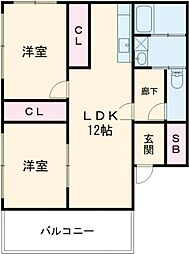 スプレム1 2LDKの間取図画像