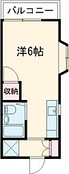 メンバーズヒル203 ワンルームの間取図画像