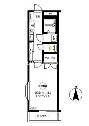 パルク花水木 1Kの間取図画像