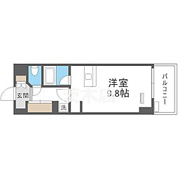 THEMUTUAL江坂 1Kの間取図画像