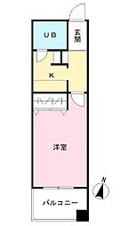 西神糀台ミオ 1Kの間取図画像