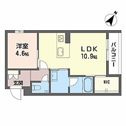 シャーメゾン光月 1LDKの間取図画像