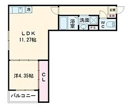 グランデ折尾 1LDKの間取図画像