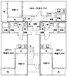 MUGINO BASE 1LDKの間取図画像