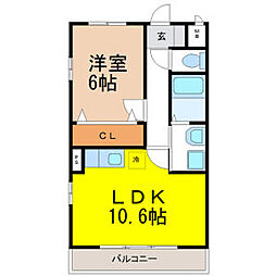 プリミエール桜 1LDKの間取図画像