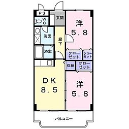 サニーヒル 2DKの間取図画像