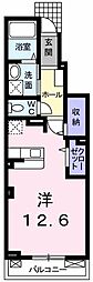 ヴィラ・ジェルメ2 1Kの間取図画像