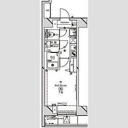 Raffistar大師前ウエスト 1Kの間取図画像