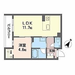 シャーメゾン光月 1LDKの間取図画像
