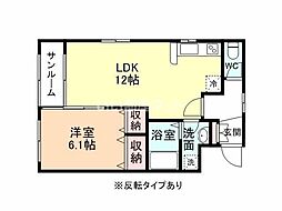アイ・ランド 1LDKの間取図画像
