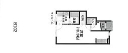 ショコラティエB ワンルームの間取図画像