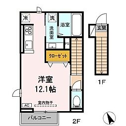 Raffine Sirius ワンルームの間取図画像