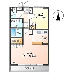 ブリリアント・ジェイド 1LDKの間取図画像