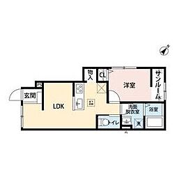 鈴鹿市南旭が丘3丁目アパート 1LDKの間取図画像