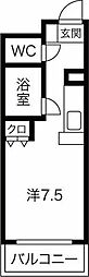彩梨館 ワンルームの間取図画像