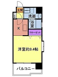 ローズモント・フレア舞鶴 ワンルームの間取図画像