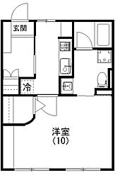ジュネスフジ2 1Kの間取図画像