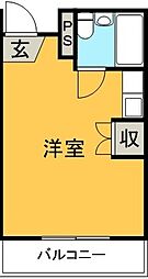 中島田ドミトリー ワンルームの間取図画像