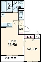 千歳市富士2丁目マンション 1LDKの間取図画像
