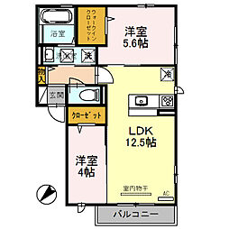 フェリーチェ 2LDKの間取図画像