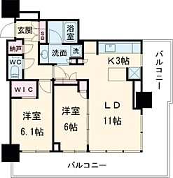 ベイシティタワーズ神戸EAST 2LDKの間取図画像