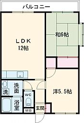 尾崎レジデンス 2LDKの間取図画像