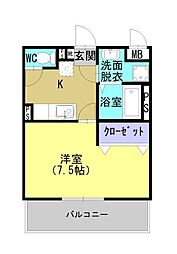 APERTA 1Kの間取図画像
