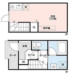 リンペラトリーチェ ワンルームの間取図画像