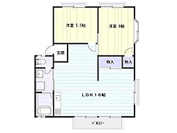 ハイグレードタウン多治米C 2LDKの間取図画像