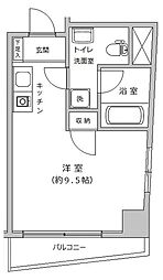 コートブランシュ ワンルームの間取図画像