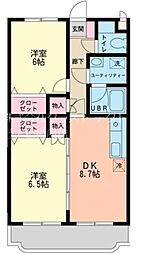 ソレアードピソ 2DKの間取図画像