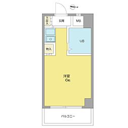 春里第一ビル ワンルームの間取図画像