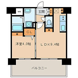 三島マンション博多駅東 1LDKの間取図画像