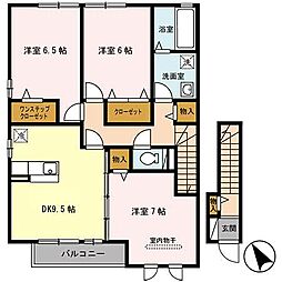 ロゼハイム2B 3DKの間取図画像