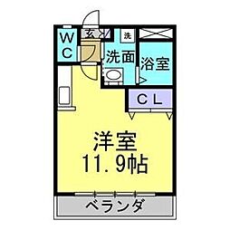 サンヒルズ広坂 ワンルームの間取図画像
