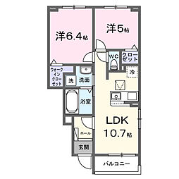 エアリーI 2LDKの間取図画像